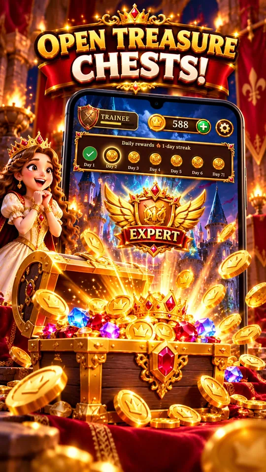 An open treasure chest full of coins